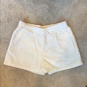 Cat & Jack White Eyelit Elastic Shorts